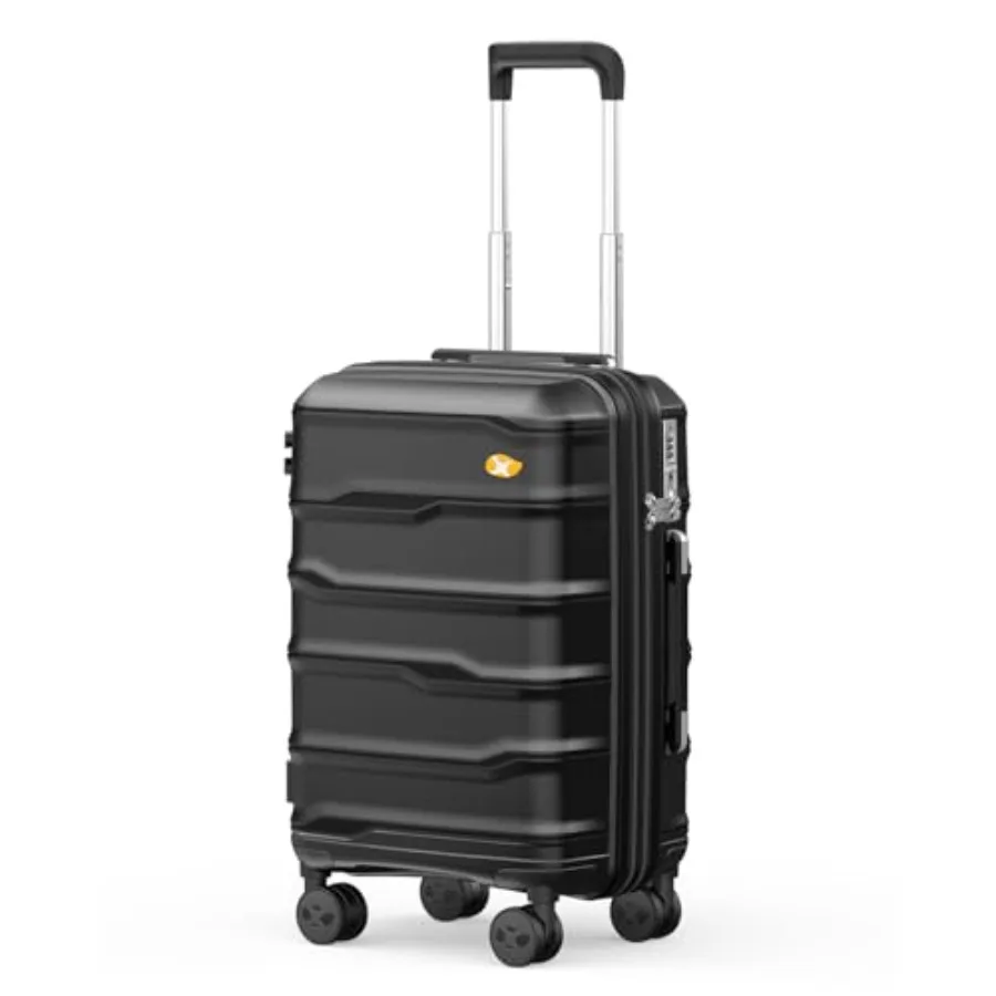 

20-дюймовый ультралегкий жесткий чемодан с 8 вращающимися колесами и замком TSA, одобренный для ручной клади авиакомпаниями, подходит для United, Delta, American.