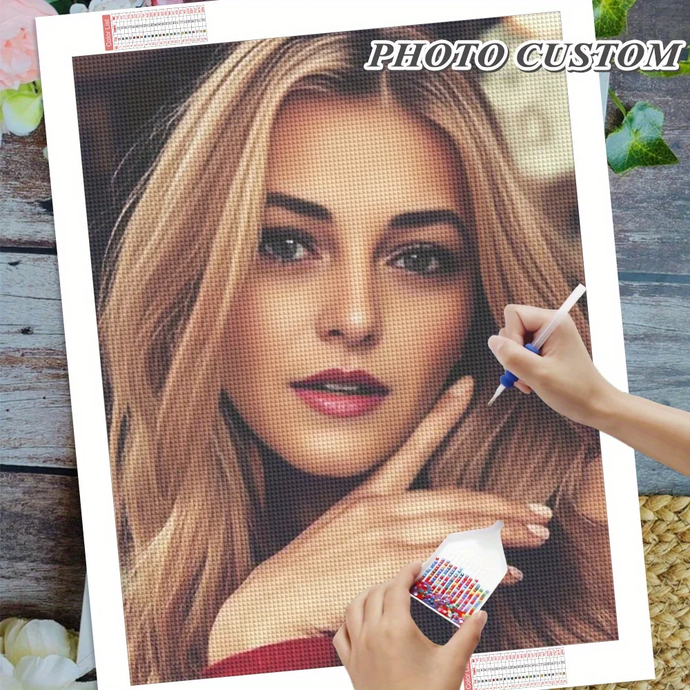 Huacan Custom Photo 5D DIY Diamond Painting Handmade Multiple Sizes Diamond Mosaic Kit Personalize With Your Photo Unique Gifts