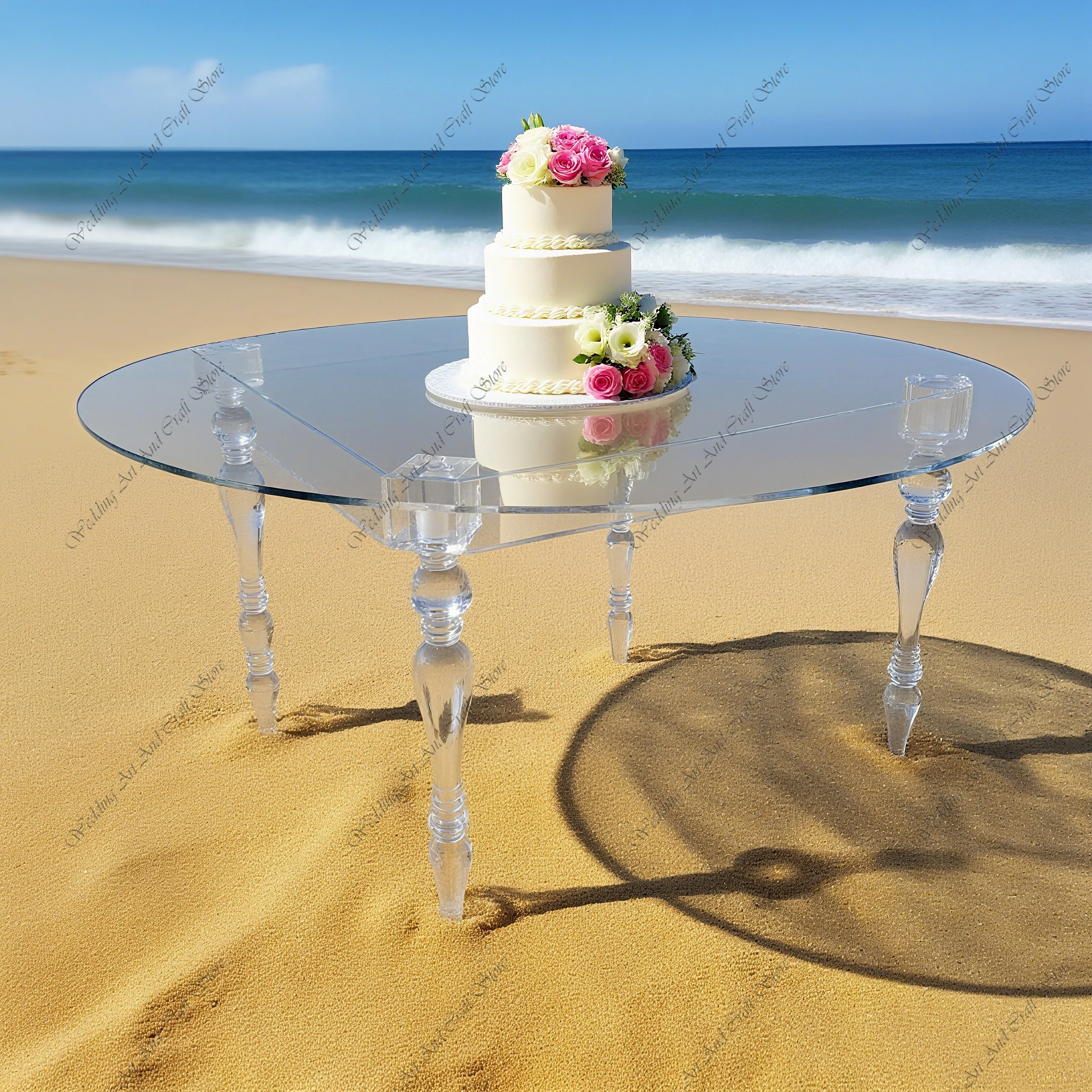 

Wedding Furniture Round Table Acrylic Nordic Transparent Acrylic Desk Wedding Banquet Table Dining Table ivy20