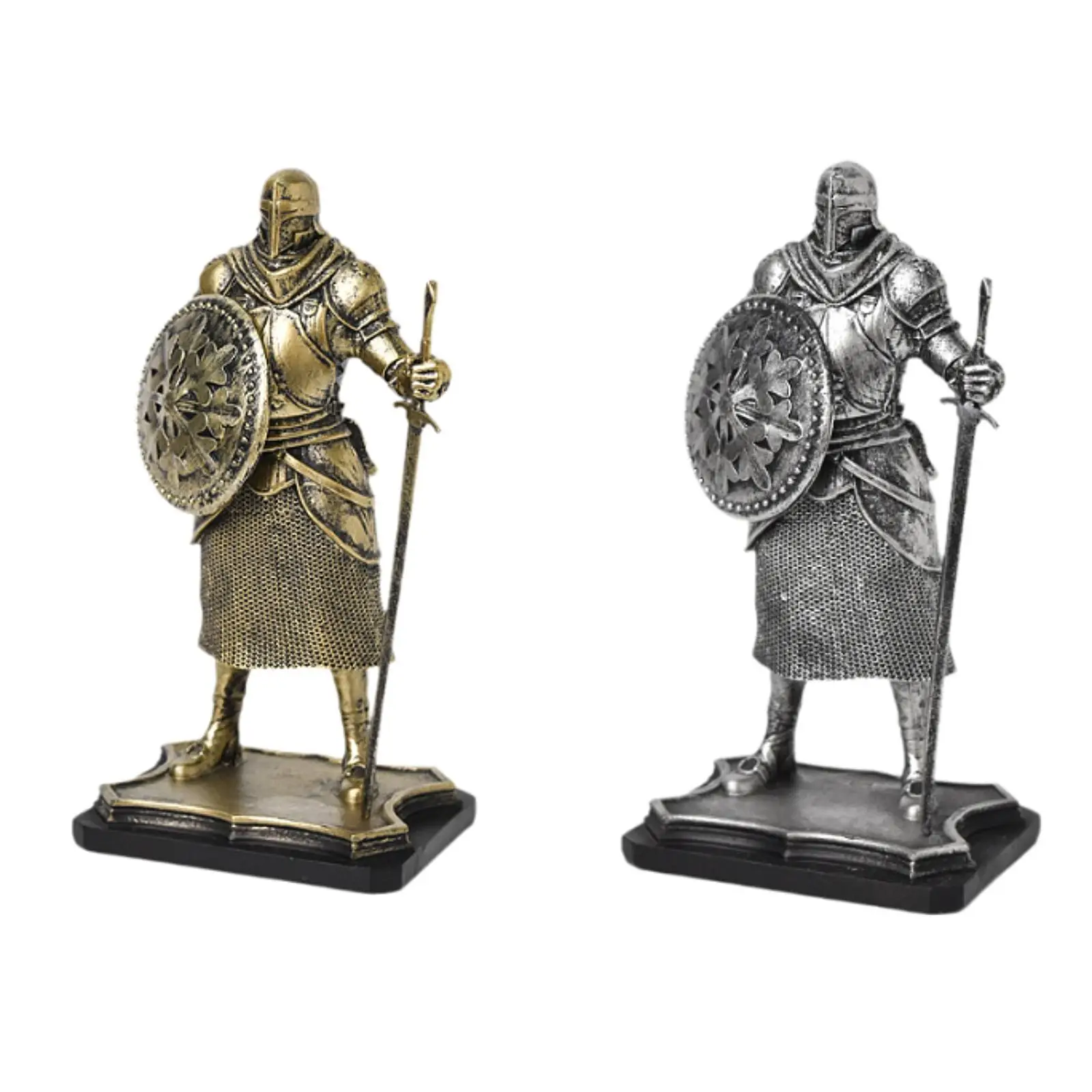 

Knight Sculpture Art Piece European Style Creative Statue Desktop Ornament for Cabinet Table Centerpiece Entryway Desk Office