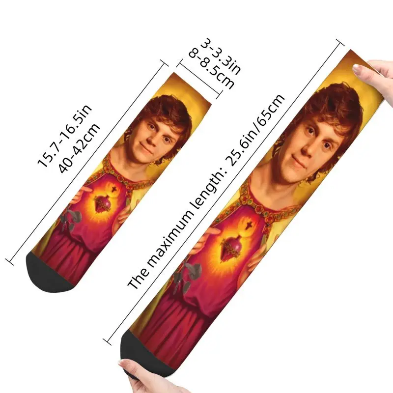 Calcetines de vestir con estampado 3D para hombre y mujer, calcetín Unisex de película de estrella, Evan Peters