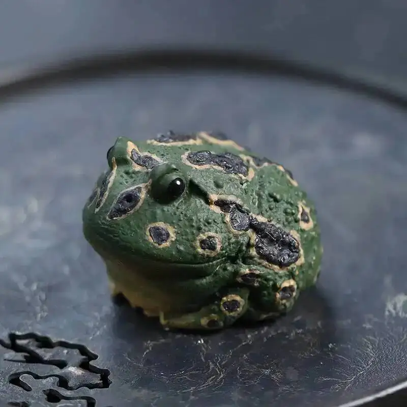  Zisha Tea Pet Golden Toad Wealth-attracting Tea Play  Toad Tea Tray Frog Ornament Tea Play Accessories