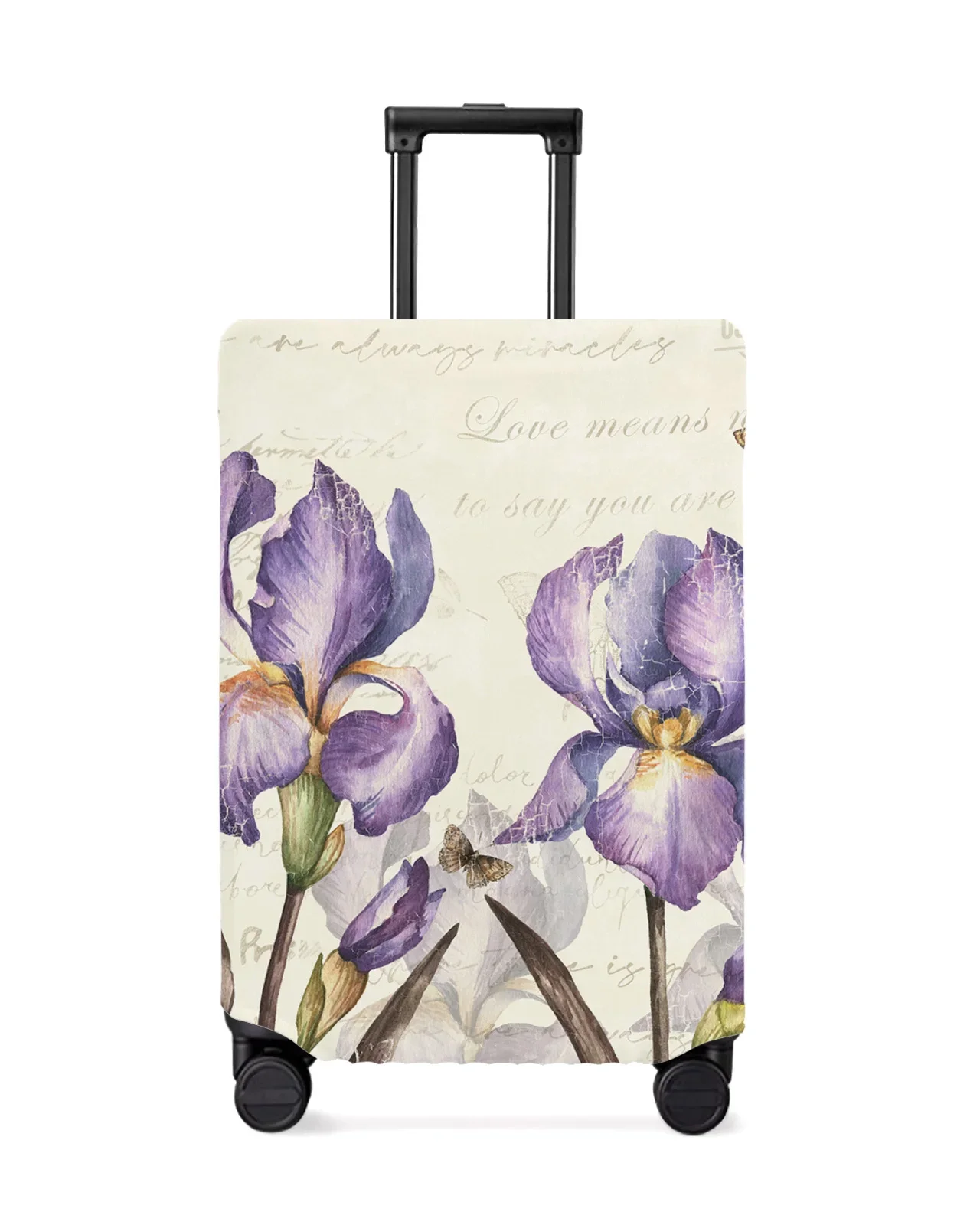 Vintage Iris Rustic Luggage Cover Stretch Suitcase Protector Baggage Dust Cover for 18-32 Inch Travel Suitcase Case