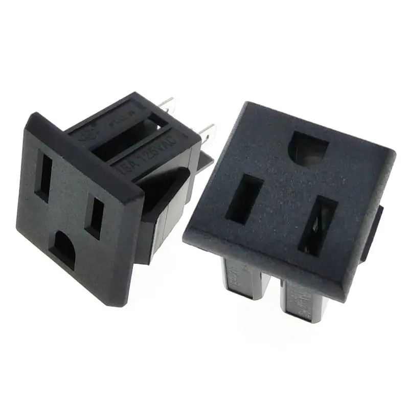 لوحة تثبيت مقبس الطاقة الأمريكية ، 3 سنون ، AC125V 15A ، UL Cert