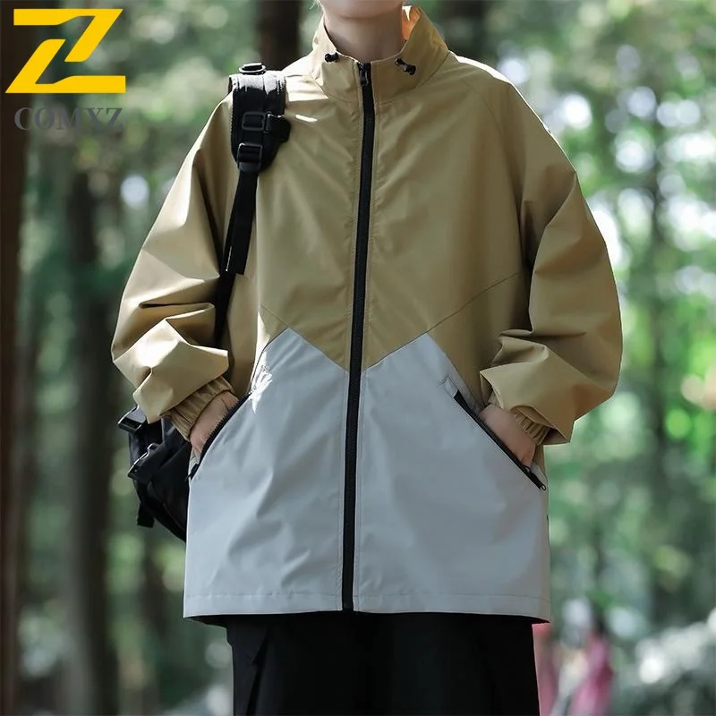

COMXZ Мужская куртка Valley 2025 с цветными блоками, классическая легкая дышащая куртка для скалолазания на открытом воздухе, осенняя верхняя одежда Gorpcore