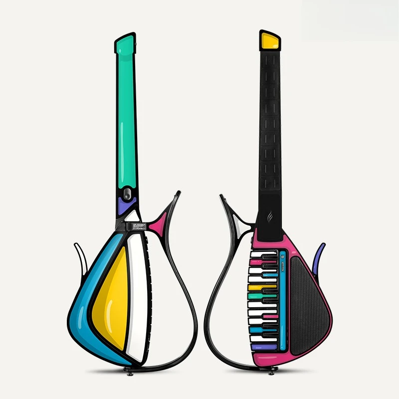 2026 New Full Wrap Comic Pattern Guitar Protective Decal Skin Sticker Film for Enya Cyber-G Stringless Electric Guitar