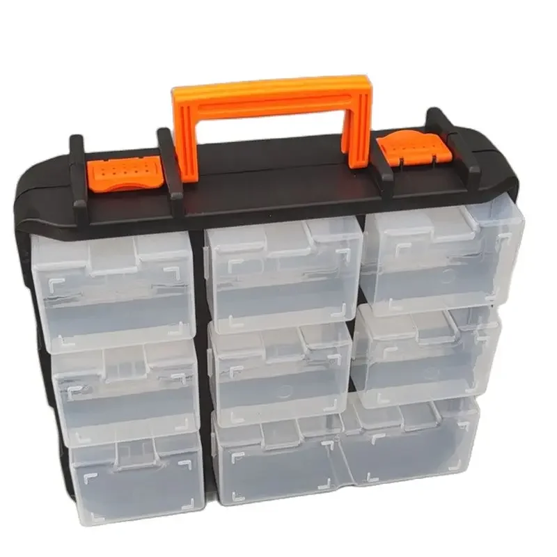 Plastic Portable Parts Toolbox Multi-Grid Combination Screw Storage Box Screwdriver Repair Tool Box Double-sided Storage Box