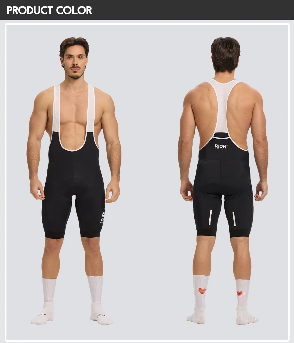 RION Herren Radsport-Trägerhose Rennrad MTB Tights Dolomiti 8H Polsterung Pro Fahrradbekleidung Sommer Sportbekleidung Atmungsaktiv – Detail 21