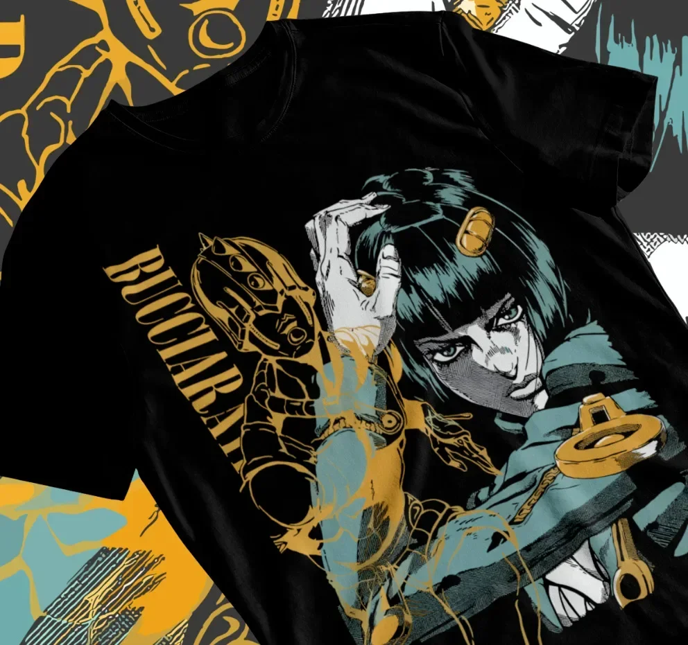 Camiseta de Jojo's Bizarre Adventure, camiseta suave de Manga de Anime Bruno Bucciarati, todas las tallas