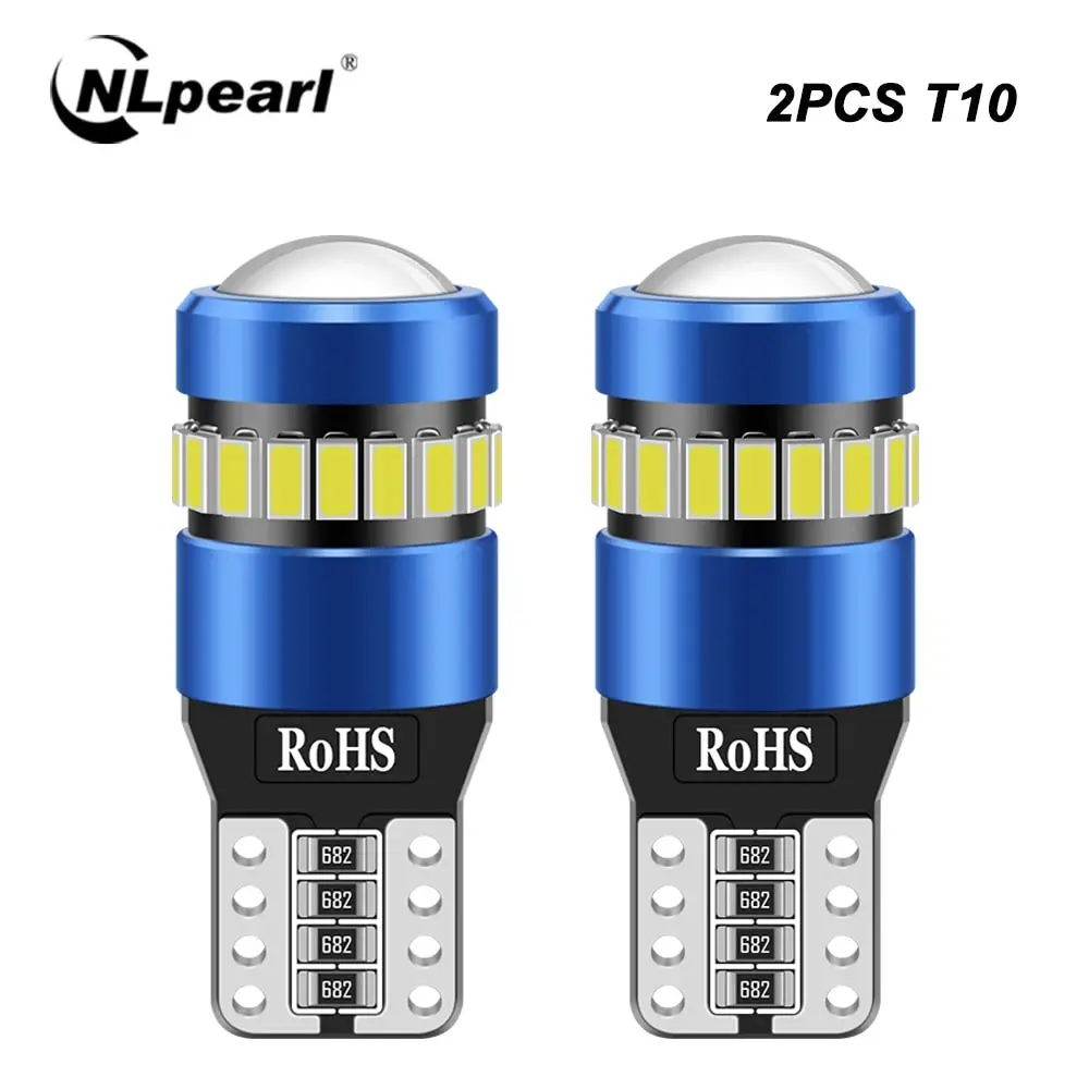 2PCS LED T10 W5W 194 168 LED Bulbs Canbus No Error Clearance Car Interior Reading Door Trunk License Plate Lamp 6500K White