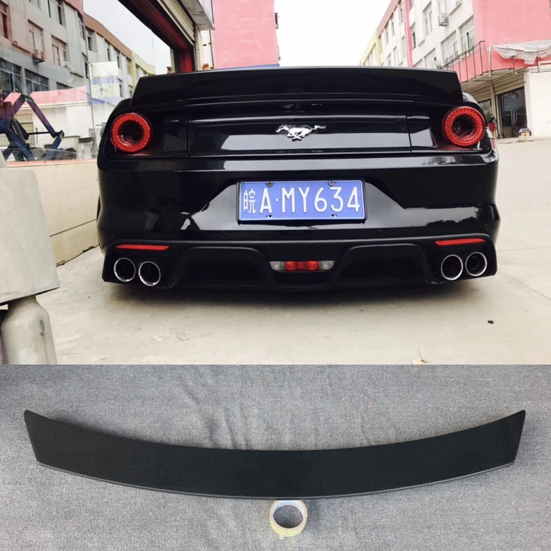 Mustang Carbon Fiber Rear Trunk Spoiler Wing for Ford Mustang 2014 2015 2016 2017 Auto Racing Car Styling Tail Lip Wing