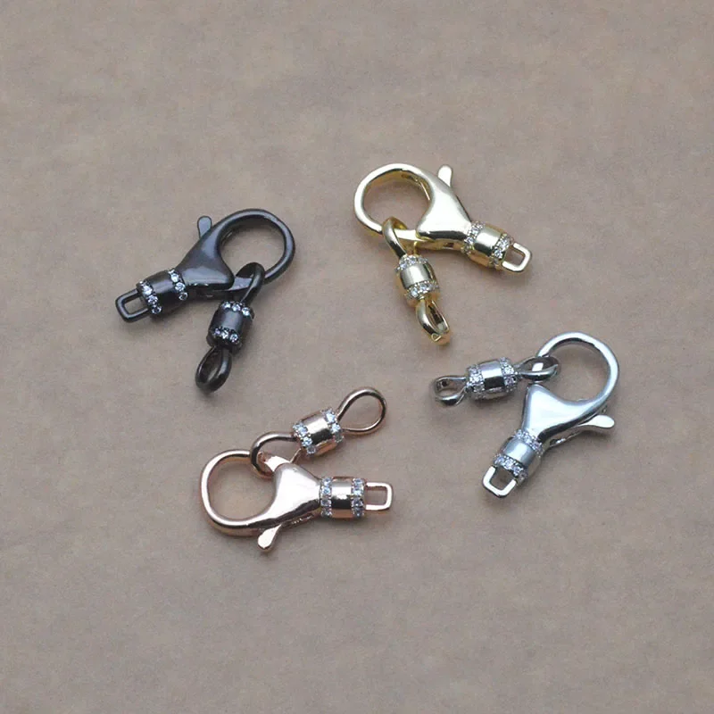 5pcs/lot 18K Gold Color Brass Lobster Clasps Connect Clasps High Quality Diy Necklace Bracelets Jewelry Making Accessories
