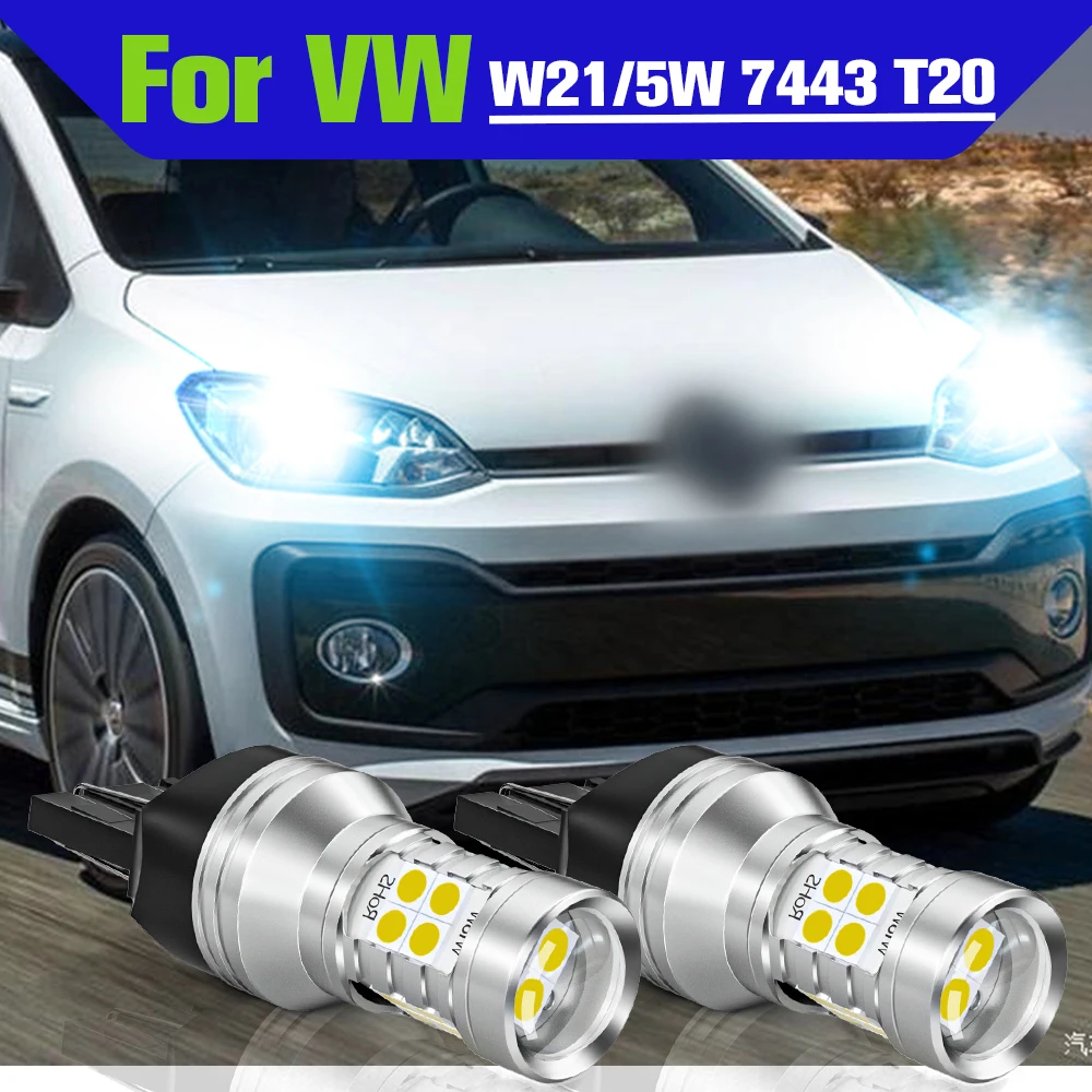 

Daytime Running Light Accessories 2x LED W21/5W T20 DRL Lamp For VW Up e-UP Caddy MK4 Touareg 7P Beetle Skoda Citigo Seat Mii