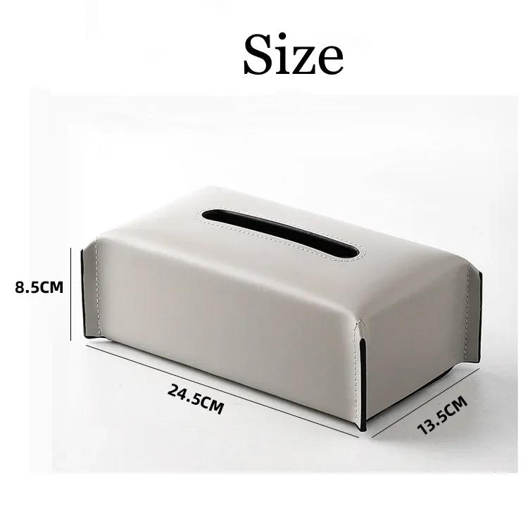 Leather Tissue Box Napkin Case Luxury Paper Cover Car Living Tissue Paper Holder Desktop Home Tabletop Decoration