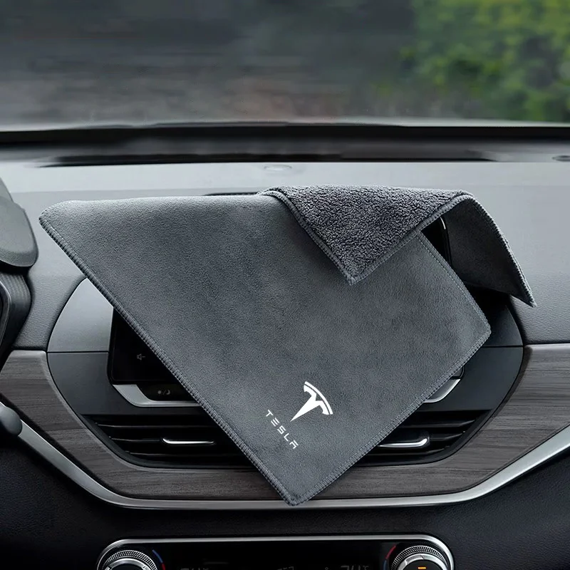 

car cleaning cloth car wash towel for Tesla Model 3 Model Y Model S Model X Roadster thickened strong absorbent suede cloth