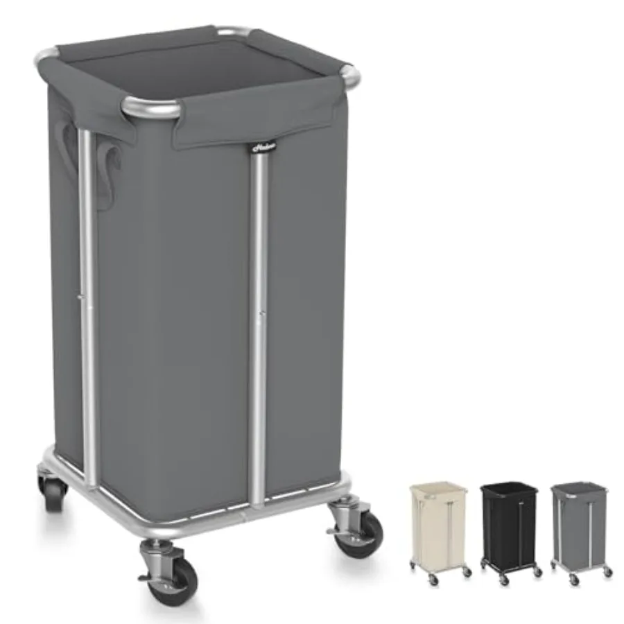 

Корзина для белья на колесах 115 л (30 галлонов) Высокая корзина для белья на колесиках со съемным и машинной стиркойемым вкладышем, стальной каркас