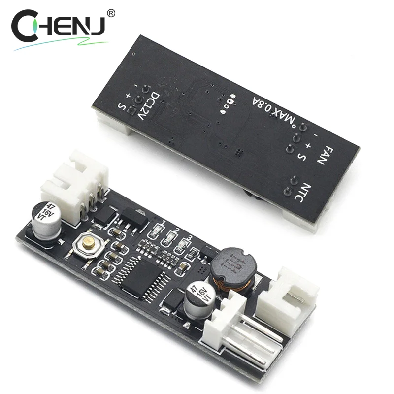 1pc Single 12V DC PWM 2-3 Wire Fan Temperature Control Speed Controller Chassis Computer Noise Reduction Module Cooler Fan Alarm