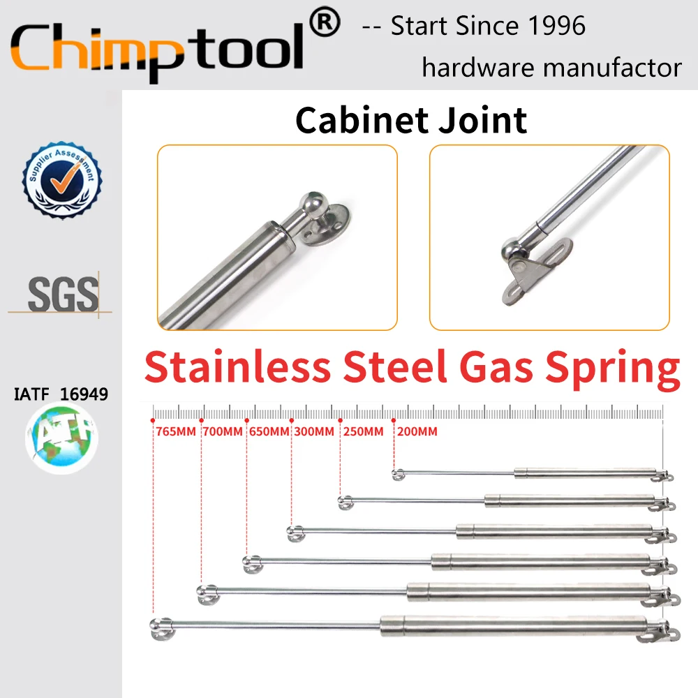 1 Stück 316 Edelstahl Gasfeder Schrankgelenk Universal Stoßdämpfer Hydraulische Lift Unterstützung Strut Bar Anpassbar