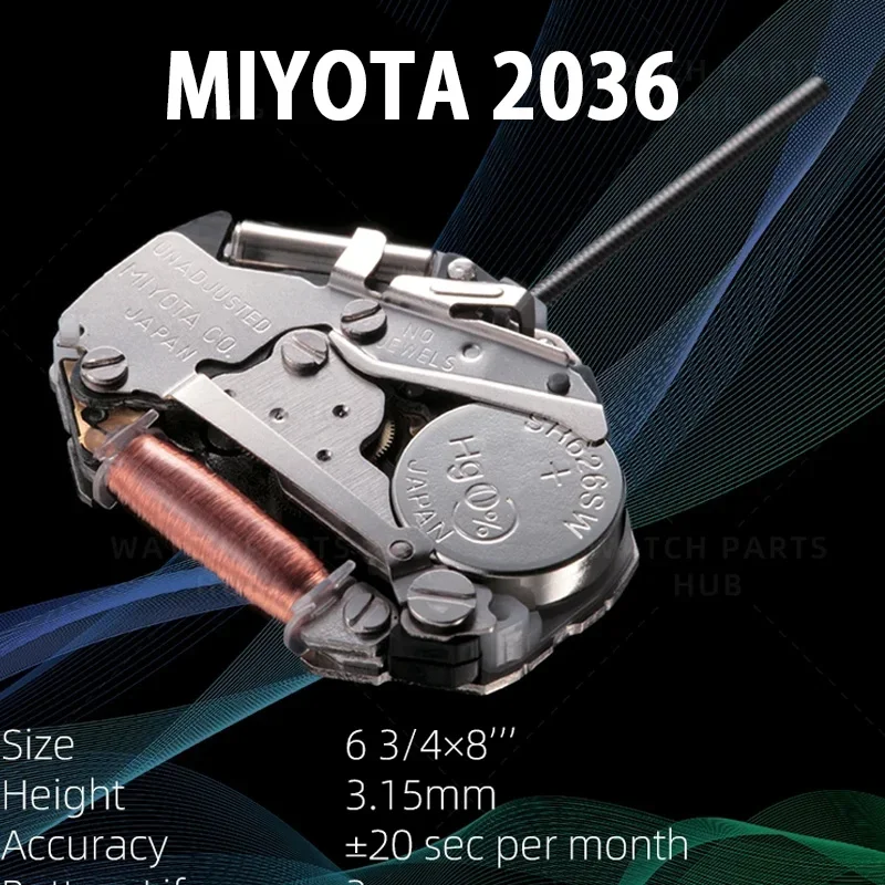 Brand new Miyota 2036 watch original quartz movement automatic movement 3 watch parts