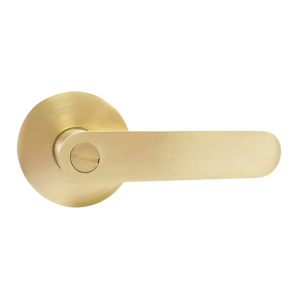 Brass-Colored Strip-Style Lever Door Catch Decorative Cover Indoor Fitting Bedroom Bath Room Household Wooden Door Hardware