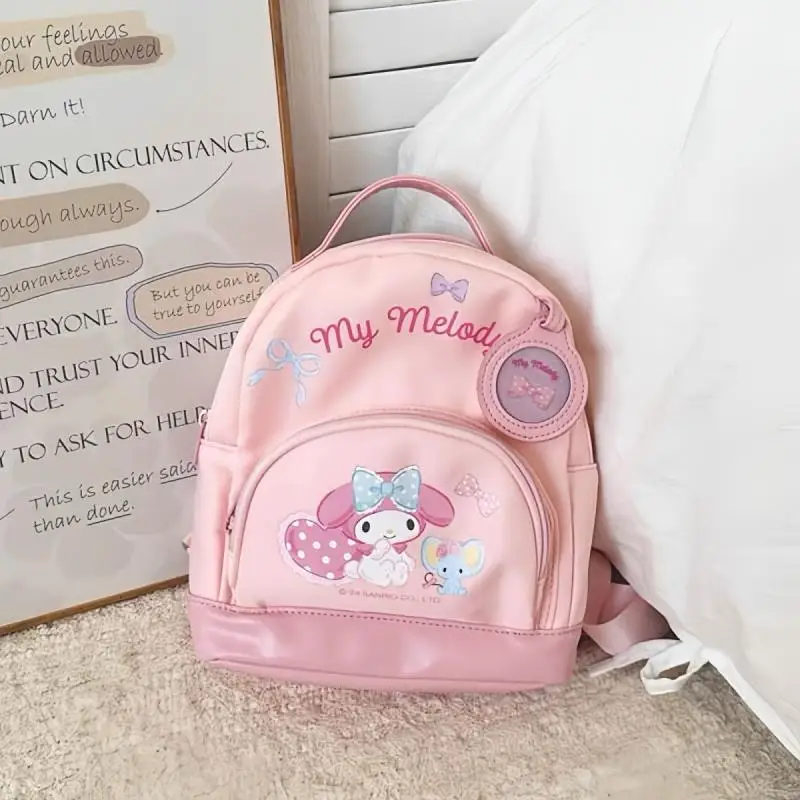 Sanrio Cartoon Childrens Backpack Cute Print Kuromi Hello Kitty My Melody Handbag Kindergarten Student Kawaii Mini School Bag