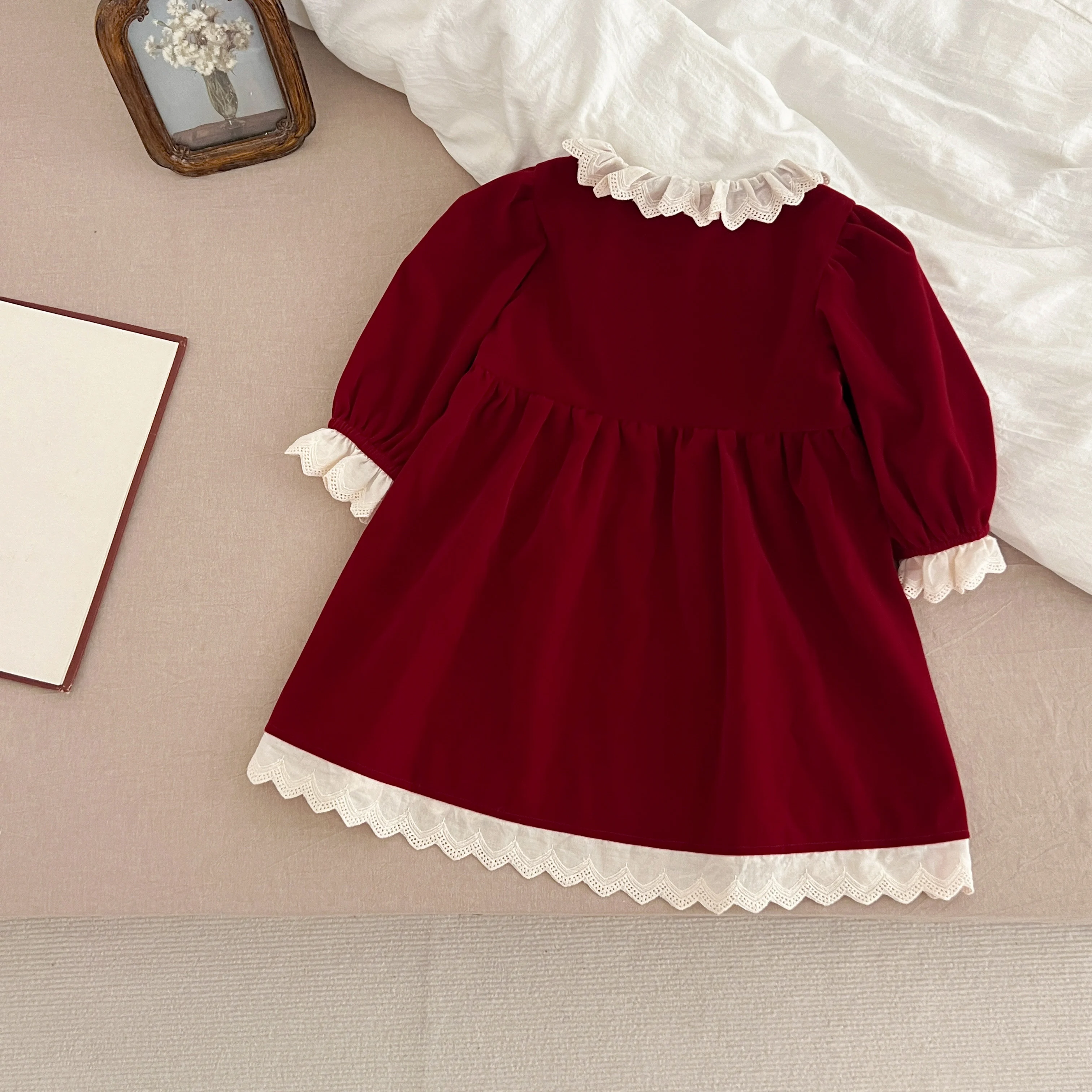 Weihnachten Party Kleid Baby Mädchen Bogen Prinzessin Rüschen Finish Kleid Mode Weihnachten Urlaub Herbst Winter Tragen Kinder Mädchen Kleid – Detail 26