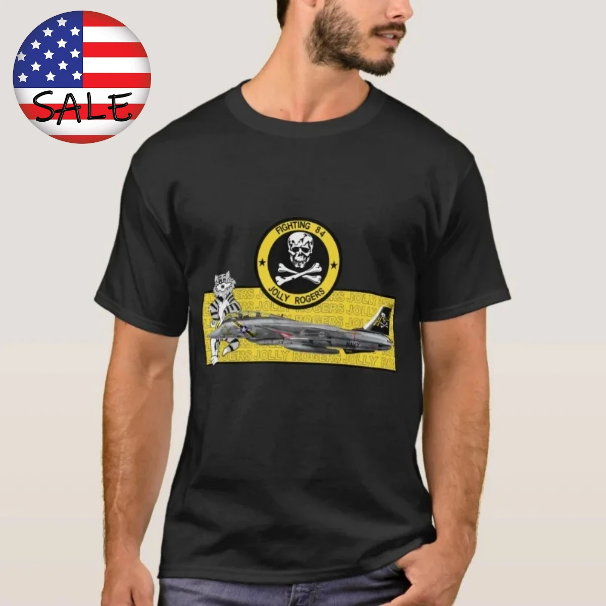 

VF-84 Jolly Rogers Fighter Squadron F-14 Tomcat Fighter T-Shirt 100% Cotton O-Neck Short Sleeve Casual Mens T-shirt Size S-3XL