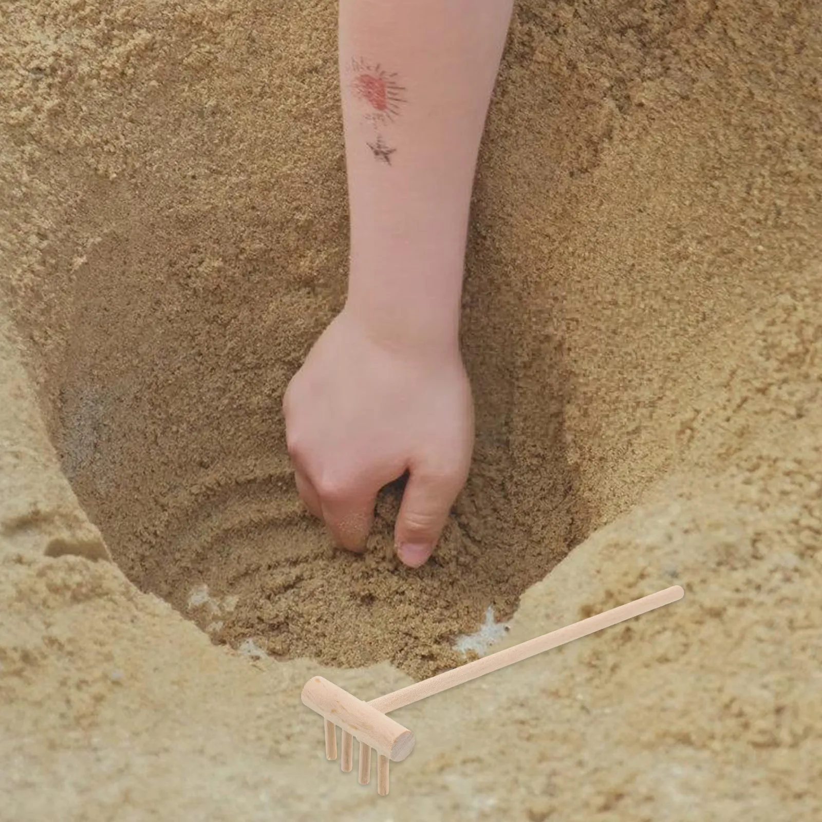 Mini Bamboo Sand Rake Fine Craftsmanship Garden Sand Smoothing Tool Portable Relaxation Tool Sandbox Accessories