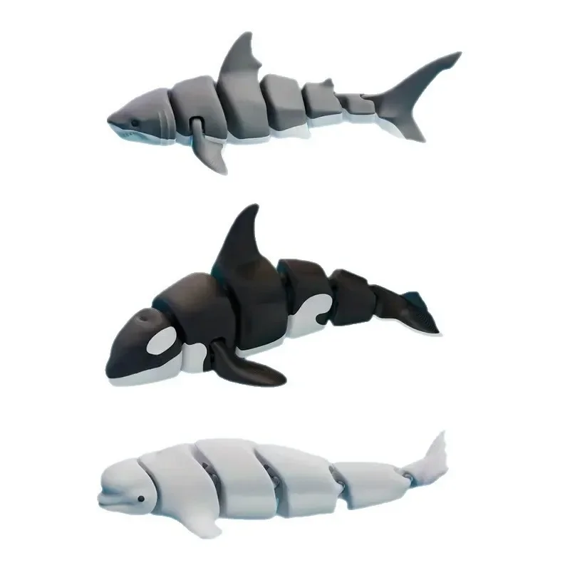 For3D Printed Articulated Shark Shark Toy for Decoration Toy Executive Decor for Office Stress Relief Toy