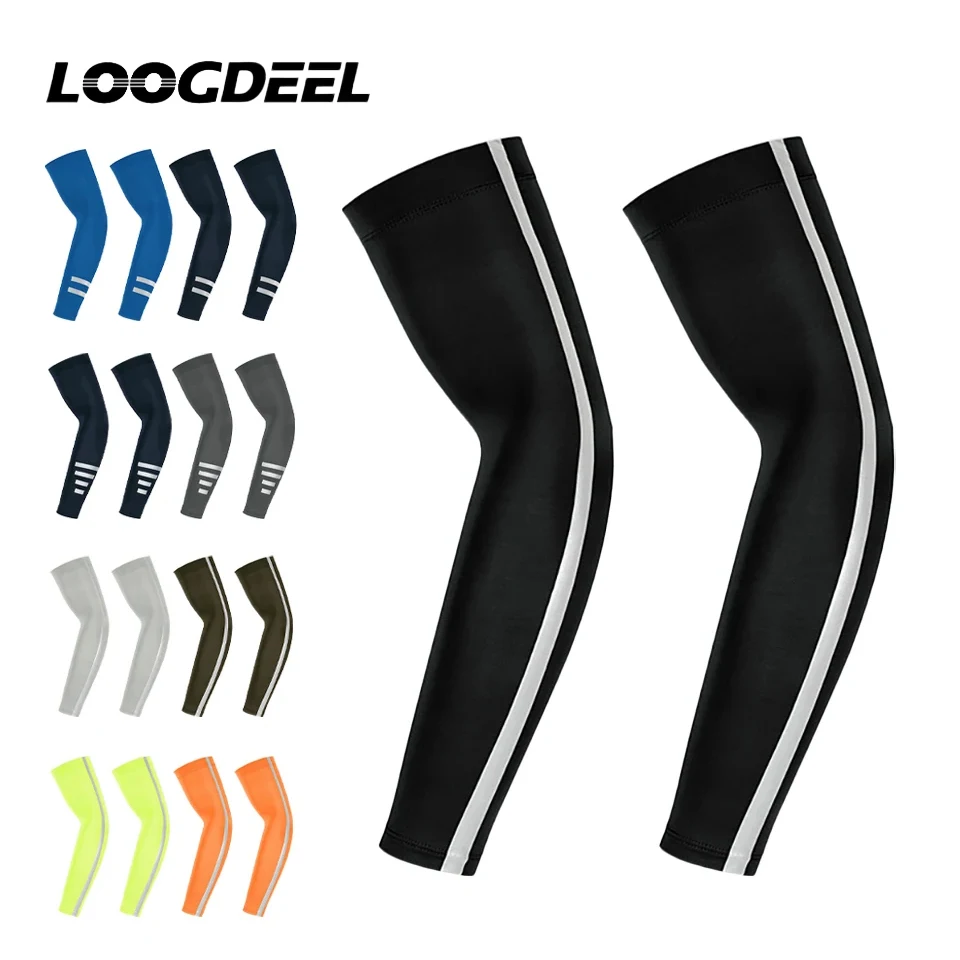 LOOGDEEL Summer Ice Silk Sleeves Arm Guard Quick-Drying UV Reflective Arm Sleeves Breathable Night Running Cycling Arm Covers