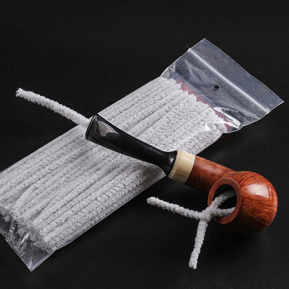 50pc/bag Smoking Tobacco Pipe Cleaning Rod White Cleaning Cotton Stick Stems for Pipe Accessories Length 16cm Cleaning Brush