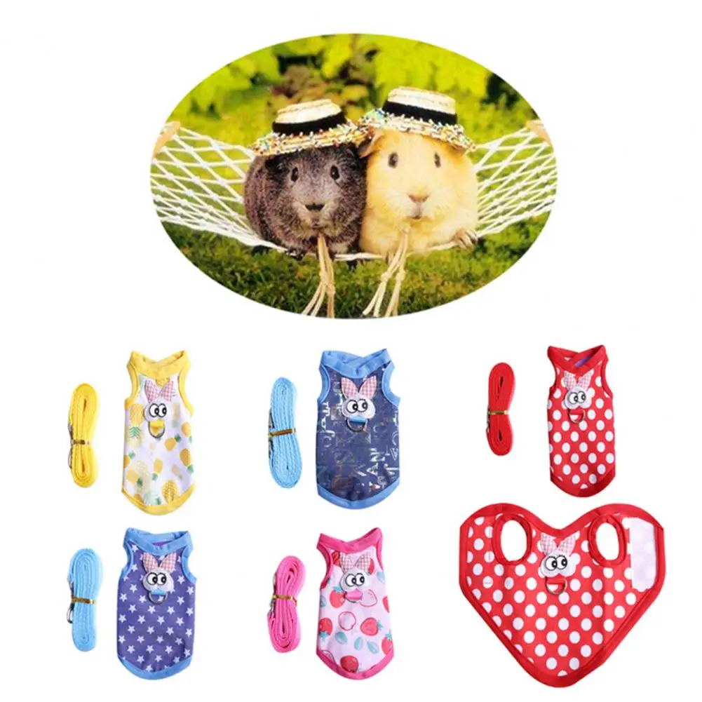 Hamster Leash Reusable Bunny Apron Guinea Pig Clothes Three-dimensional Pattern Non-sticky Hair Pet Clothes for Hedgehog