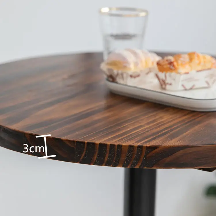 Carbonized Solid Wood Bar Table,Simple Home Bar High Round Table