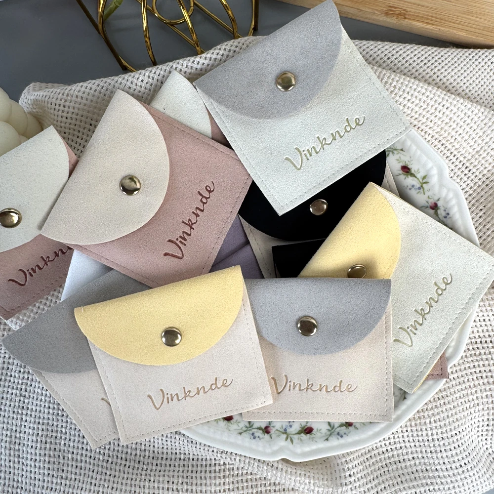 

Сумка для ювелирных изделий с логотипом, мягкая бархатная сумка из микрофибры на кнопках, портативное хранилище для колец, ожерелья, браслета, сережек Keychina