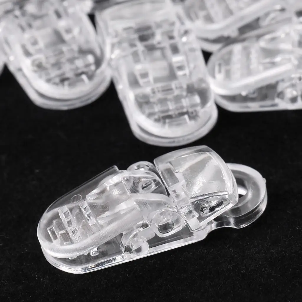 Durable Transparent Teeth Clips Dummy Clips for Pacifier Clip Creation and Baby Pacifier Clip Kit