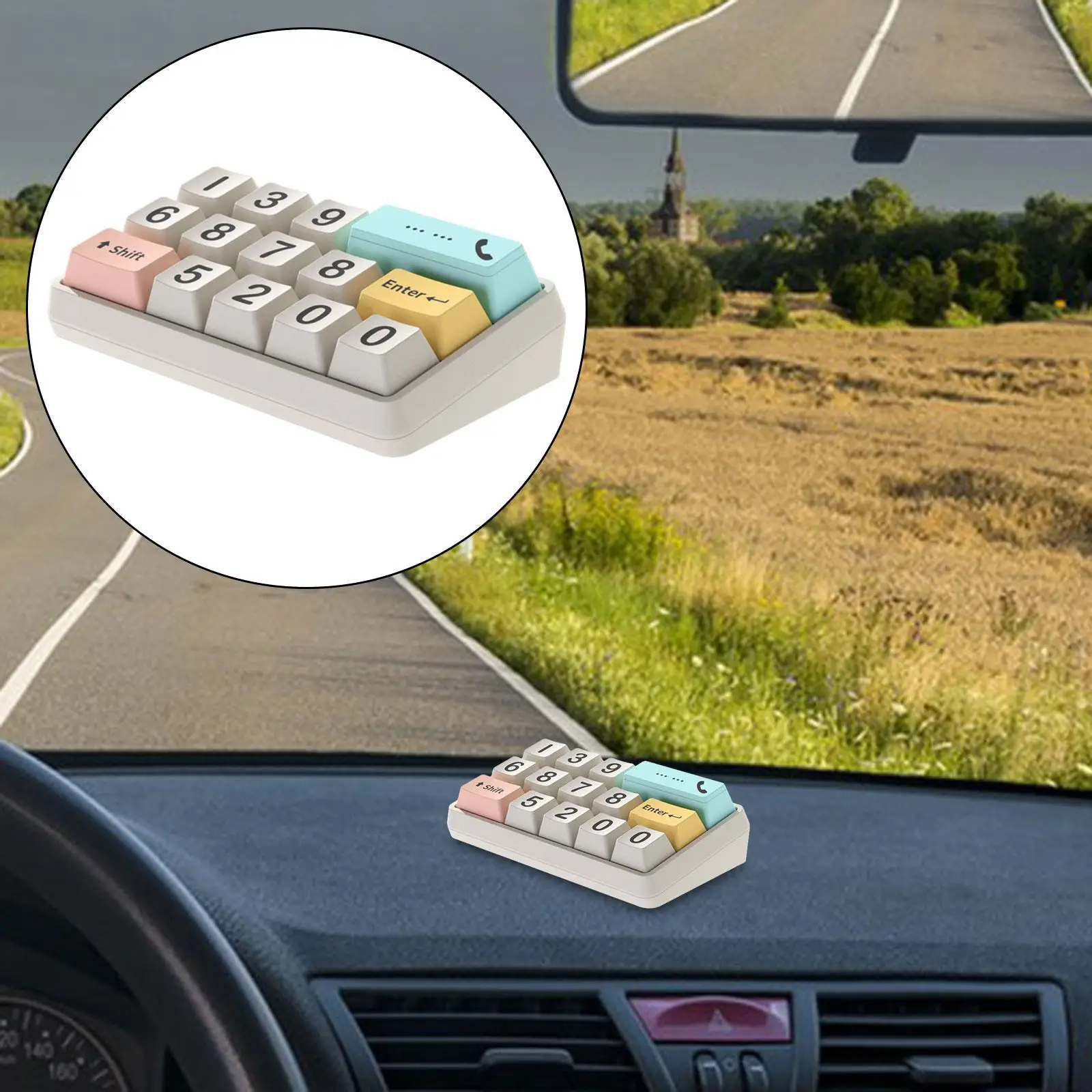 Temporary Parking Number Plate Stop Sign Mechanical Keyboard Shaped Universal Dashboard Decoration Small Car Phone Number Plate