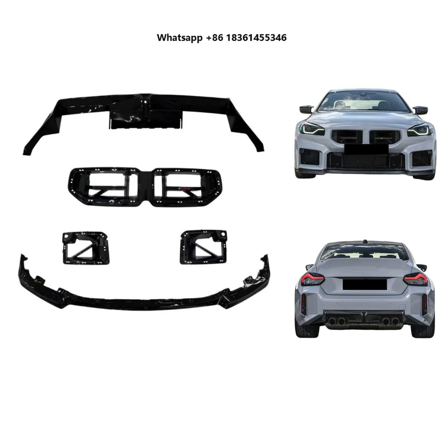 

For G87 M2 2023-2025 Upgrade to M2 CS Look Dry Carbon Body Kit Front Bumper Lip Side Skirts Rear Diffuser Wing Wholesale