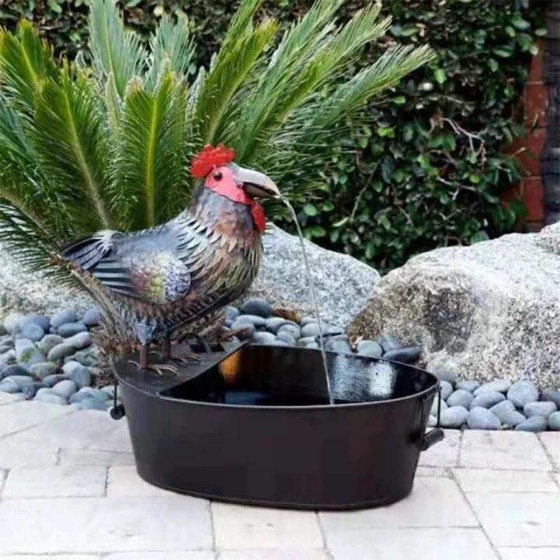 Bird Flowing Water Rooster Flowing Water Garden Design Decorative Flowing Water Ornament Gardening Decorative Circulating