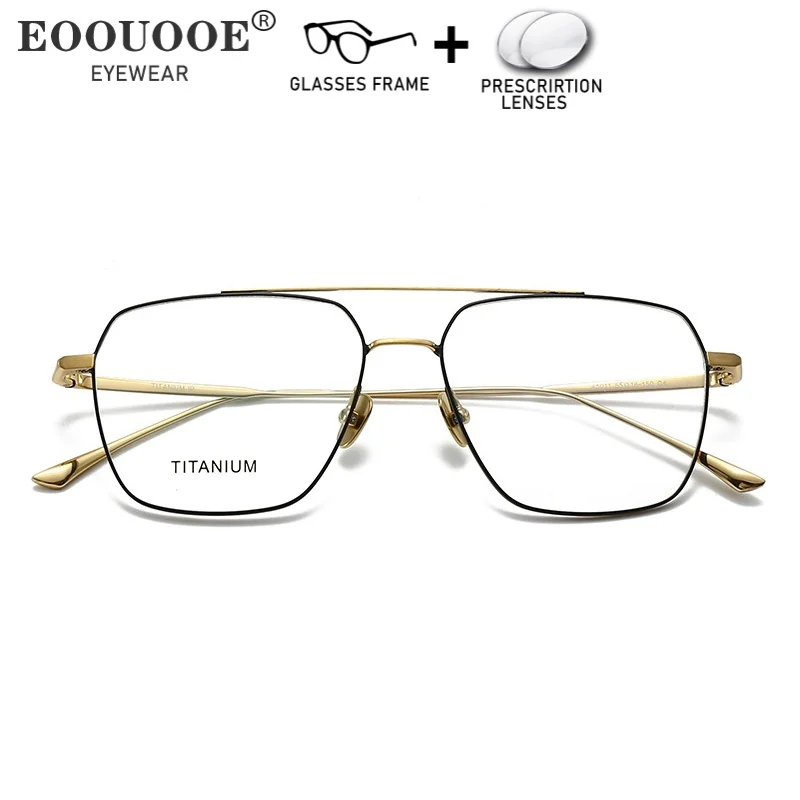 Lunettes vintage à double monture pour hommes, lunettes optiques sur ordonnance, verres progressifs multifocaux pour myopie, hypermétropie