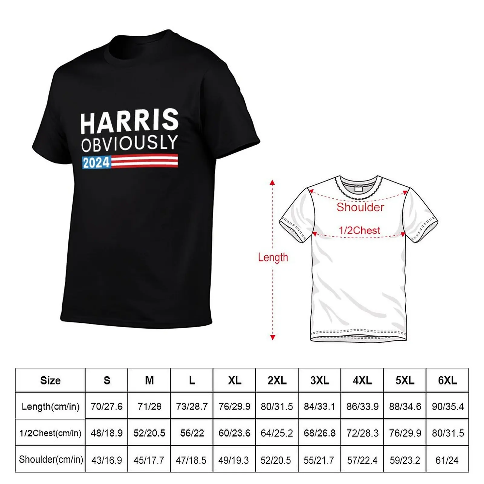 Harris Obviously Vote Kamala Harris T-Shirt plus size clothes graphic t shirt vintage t shirt for men