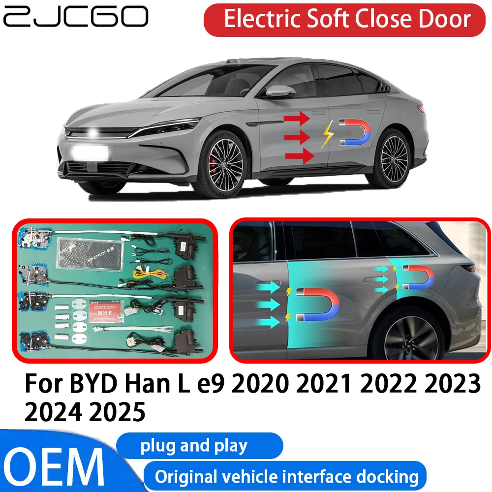 

ZJCGO for BYD Han L e9 2020~2025 Car Automatic Electric Soft Close Door Closer System OEM Plug and Play Comfort Closing