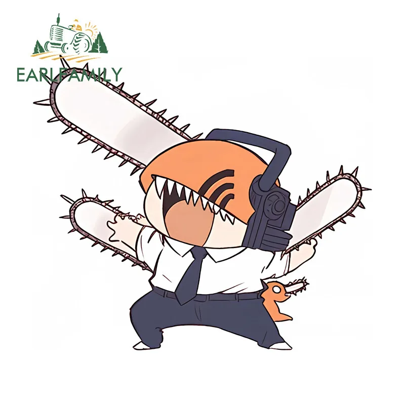 EARLFAMILY Chibi Man Car Stickers Occlusion Scratch Campervan Skateboard Electric-Bicycle JDM Decals Waterproof Car Accessories