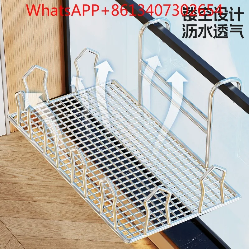 Household balcony upside down windproof shoe rack Window sill No punching Multifunctional hanging shoe rack bold (2pcs)