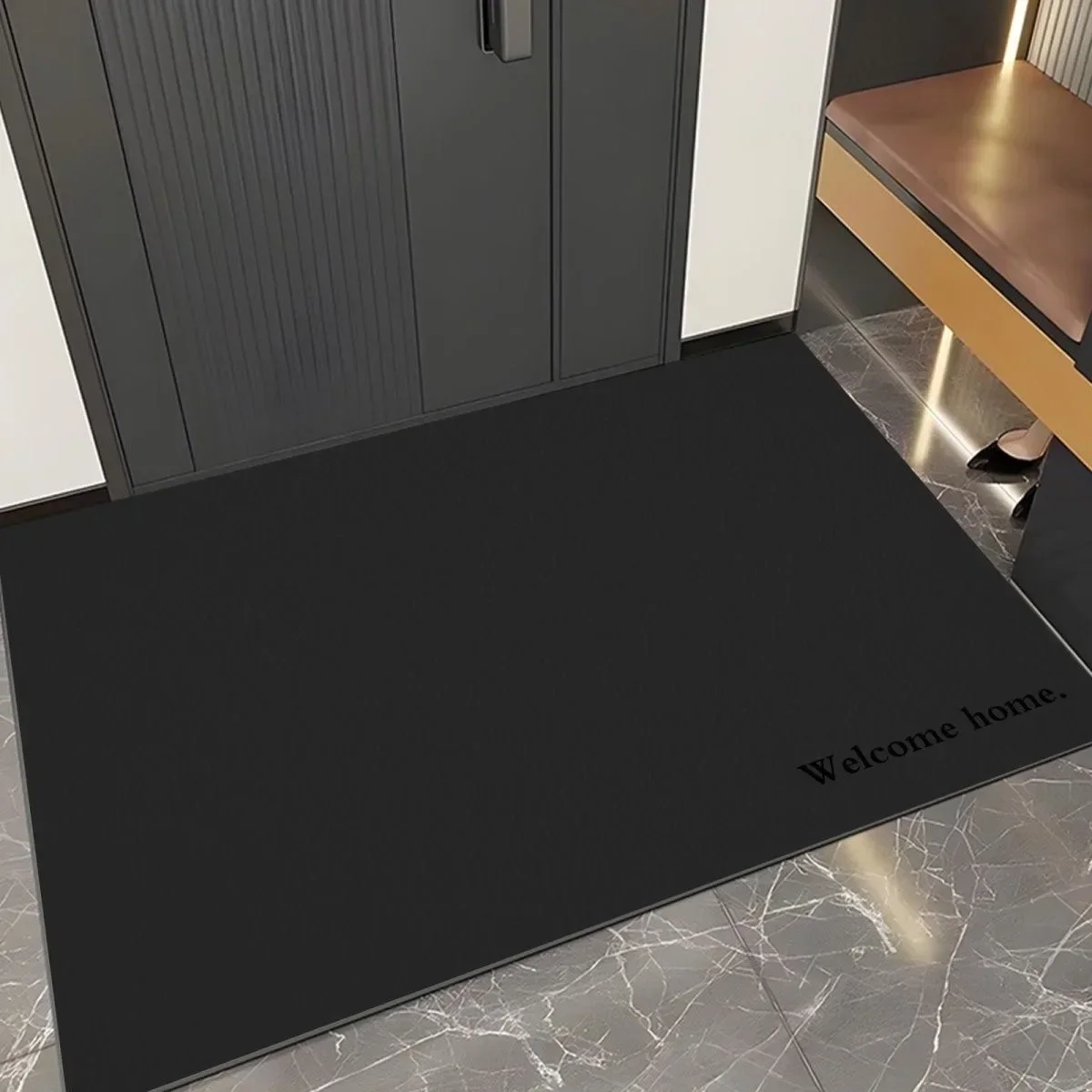 GGguWei04 Home Bathroom Carpet Black Thickening Hotel Absorbent Carpet