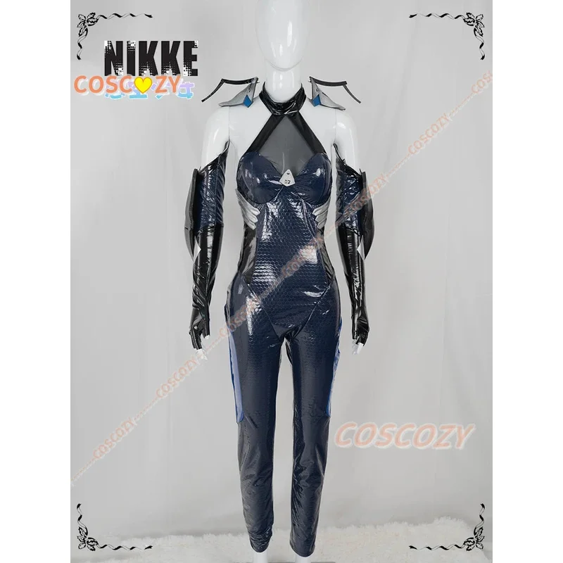 NIKKE آلهة النصر حورية البحر الصغيرة التأثيرية شعر مستعار من جلد البولي يوريثان بذلة قتالية زي الهالوين للنساء فستان الحفلات