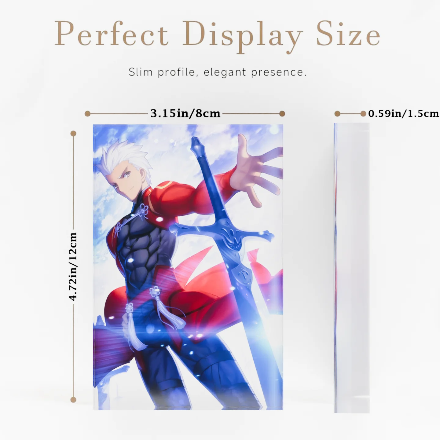 Fate Stay Night FGO Archer Emiya Shirou Clear Acrylic Block Anime Goods Desktop Ornament Anime Desk Decor Collection Gift