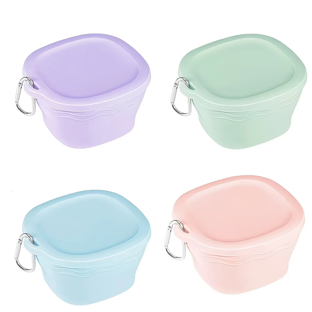 Portable Collapsible Silicone Bowl,500ml Macaron Color Reusable Foldable Food Container,Heat Resistant Lightweight Storage Bowl