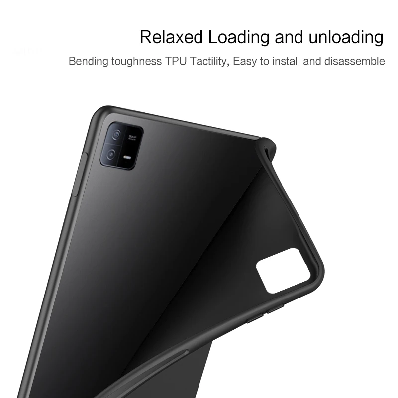 AJIUYU Tablet Soft Case For Xiaomi Pad 6 Pro 11 Inch Mi Pad 6 MiPad 6 Pro MiPad6 Silicone TPU Black Protective Shell Back Cover