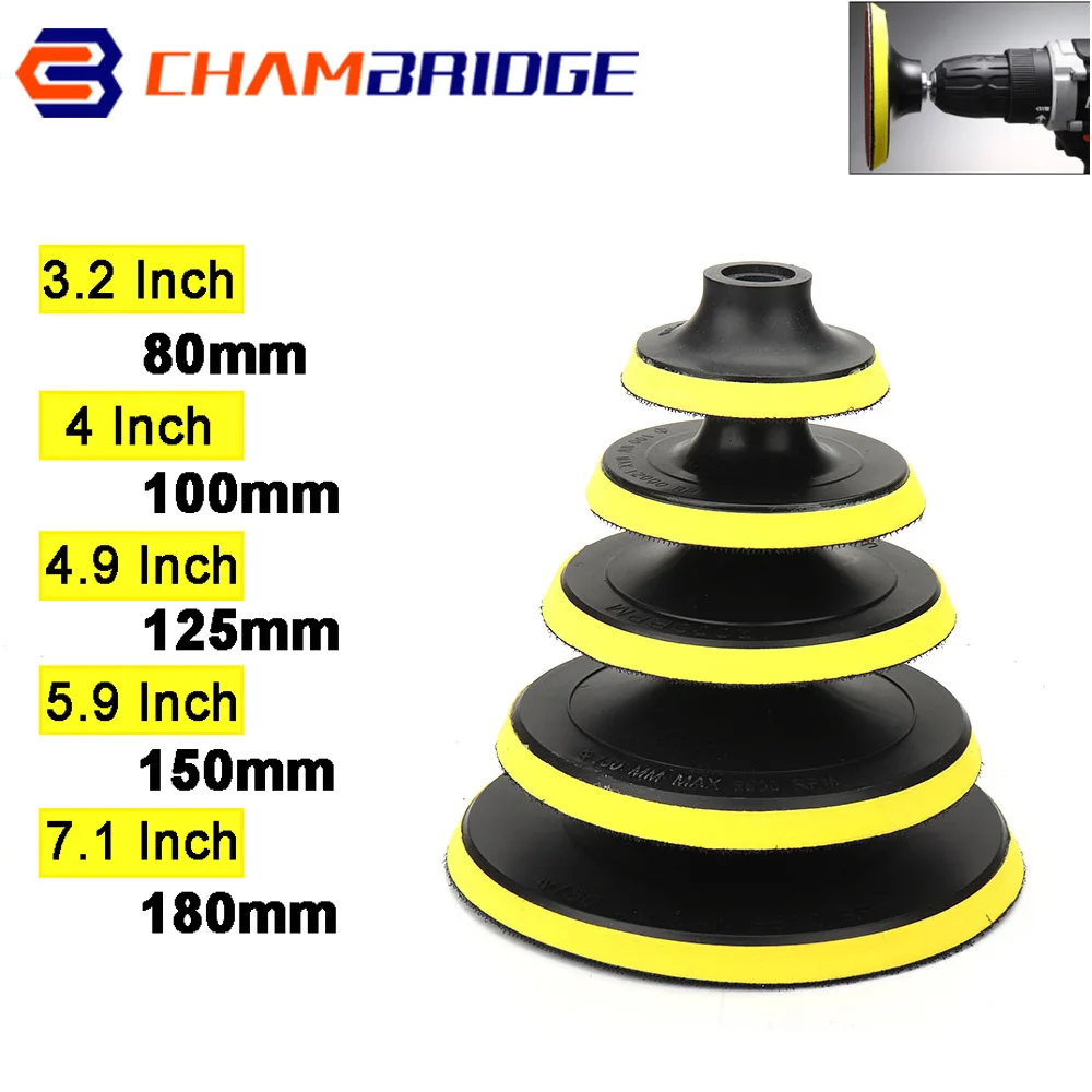 Chà Nhám Đĩa Lưng Miếng Lót 3/4/5/6/7 Inch Móc Vòng Máy Xay Đánh Bóng Buffing Pad Tự keo Đánh Bóng Cho Máy Xay Xe Máy Đánh Bóng