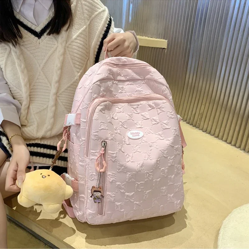 TRAVEASY Brand New High Quality Nylon Backpack Female Multi Pocket College Student Backpack Women Laptop Cute School Bag Fashion